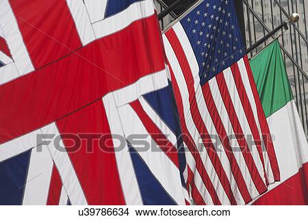 British, American and Italian flags View Large Photo Image Picture - British, American and Italian flags. Fotosearch