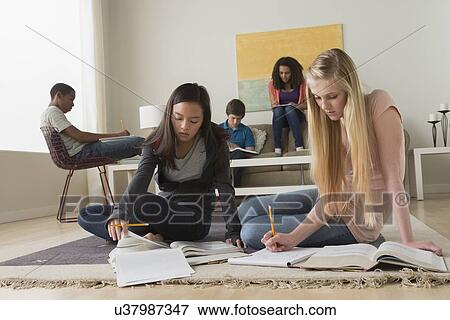 Stock Photo - Children (12-13, 14-15, 16-17) at school. Fotosearch