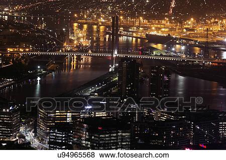 Stock Photo - Cityscape at night. Fotosearch