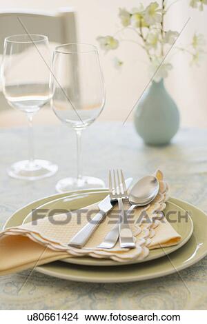 Picture - Close up of place setting. Fotosearch