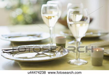 Close up of place setting View Large Photo Image Stock Photo - Close up of place setting. Fotosearch