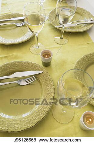 Close up of place setting View Large Photo Image Stock Photo - Close up of place setting. Fotosearch