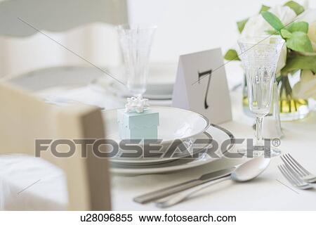 Stock Photography - Close up of place setting. Fotosearch