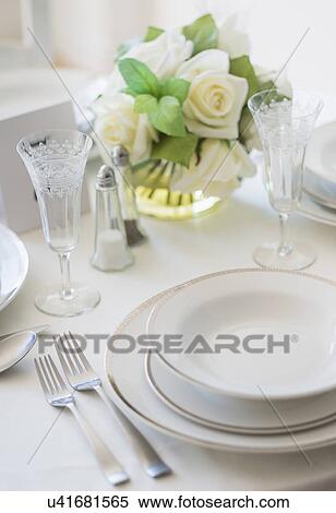 Stock Photography - Close up of place setting. Fotosearch