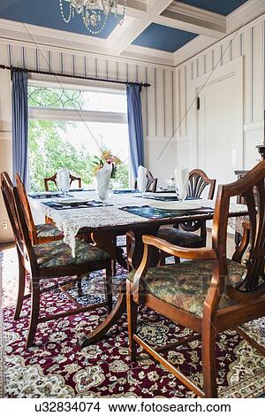 Empty dining room View Large Photo Image Picture - Empty dining room . Fotosearch
