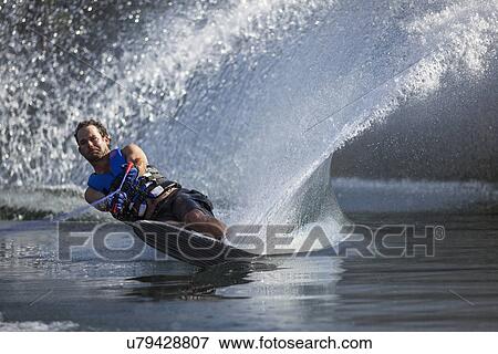 Man waterskiing View Large Photo Image Stock Photo - Man waterskiing. Fotosearch