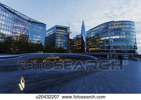 Stock Photo - Office building complex at sunset. Fotosearch