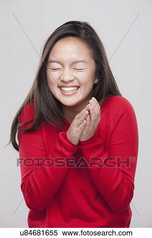 Portrait of happy teenage girl (16-17) View Large Photo Image Stock Photography - Portrait of happy teenage girl (16-17) . Fotosearch