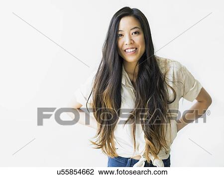 Portrait of happy young woman View Large Photo Image Stock Image - Portrait of happy young woman. Fotosearch
