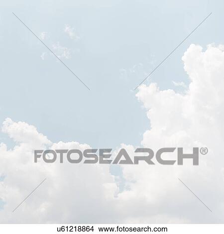 Picture - Sky with puffy clouds. Fotosearch