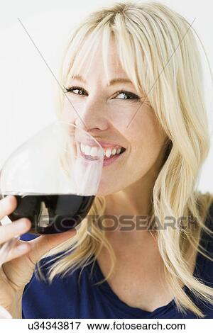 Studio portrait of blonde woman View Large Photo Image Stock Photo - Studio portrait of blonde woman. Fotosearch