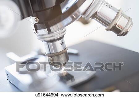 Picture - Studio shot of microscope, close-up. Fotosearch