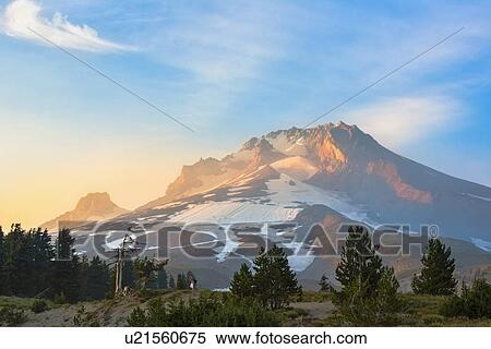 View of Mount Hood at sunrise View Large Photo Image Stock Photography - View of Mount Hood at sunrise. Fotosearch