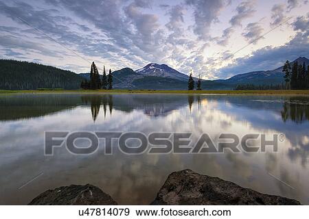 Stock Photo - View of Sparks Lake at sunrise. Fotosearch