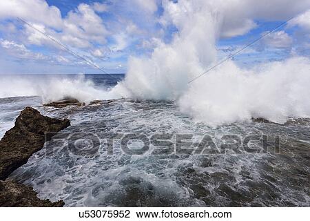 Wave crushing on rock View Large Photo Image Stock Image - Wave crushing on rock. Fotosearch