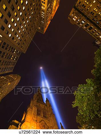 Picture - World Trade Center Tribute lights. Fotosearch