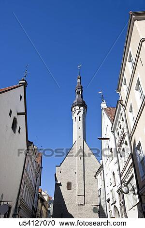 Stock Image - Buildings in the Old Town in Tallinn, Estonia. Fotosearch