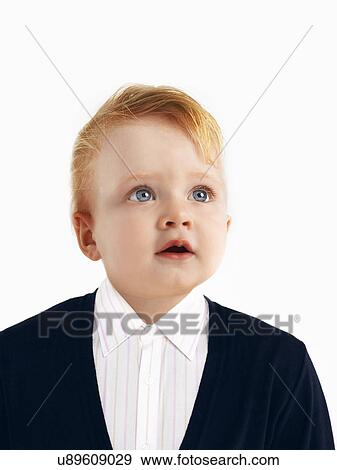 Caucasian baby dressed like an adult View Large Photo Image Stock Photo - Caucasian baby dressed like an adult. Fotosearch
