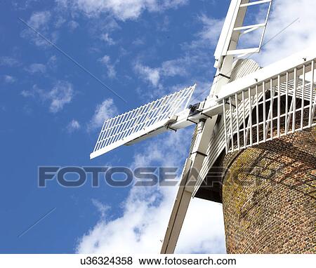 Close-Up of British Windmill View Large Photo Image Stock Photo - Close-Up of British Windmill. Fotosearch