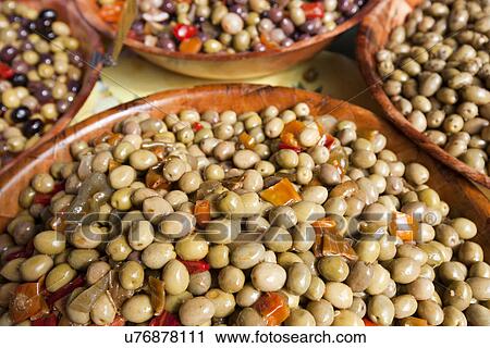 Close-up of green olive pickle View Large Photo Image Stock Image - Close-up of green olive pickle. Fotosearch