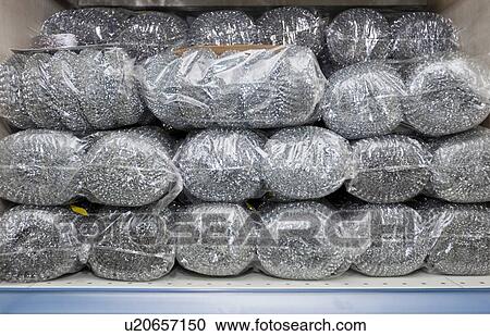 Close-up of pan scrubbers in supermarket View Large Photo Image Stock Image - Close-up of pan scrubbers in supermarket. Fotosearch
