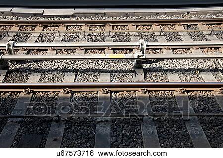 Close up of railway tracks View Large Photo Image Stock Photograph - Close up of railway tracks. Fotosearch