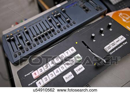 Close-up of sound recording equipment in television studio View Large Photo Image Stock Image - Close-up of sound recording equipment in television studio. Fotosearch