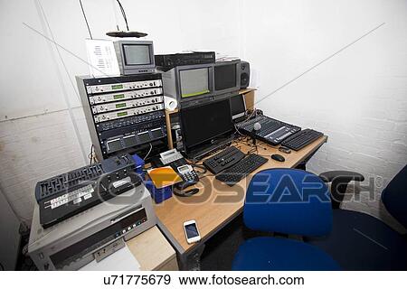 Computer and audio equipment in television studio View Large Photo Image Stock Photo - Computer and audio equipment in television studio. Fotosearch