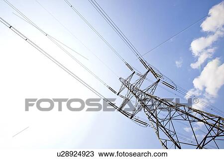 Electricity Pylon against clear sky View Large Photo Image Stock Image - Electricity Pylon against clear sky. Fotosearch