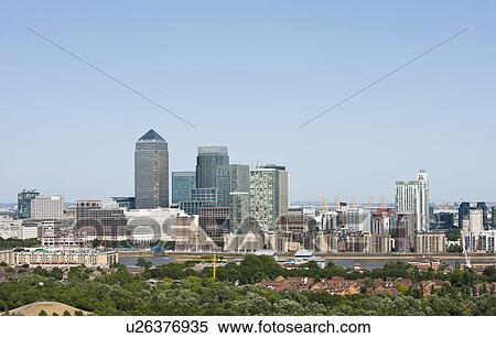 Elevated view of Canary Wharf, London View Large Photo Image Stock Photography - Elevated view of Canary Wharf, London. Fotosearch