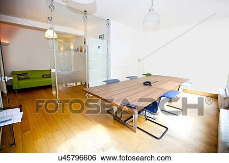 Stock Photograph - Empty conference room with chairs. Fotosearch
