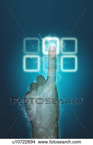 Index finger using a touch screen keypad View Large Photo Image Picture - Index finger using a touch screen keypad. Fotosearch
