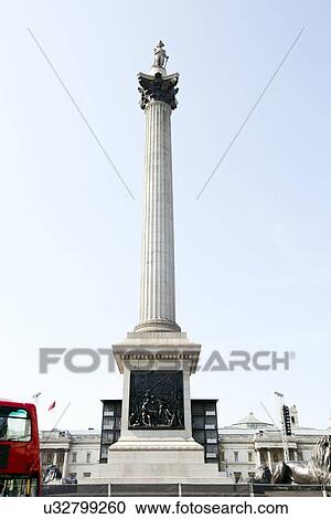 Stock Image - Nelson's Column in Trafalgar Square London. Fotosearch
