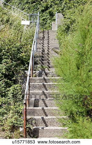 Stock Image - Outdoor Stone Stairways. Fotosearch