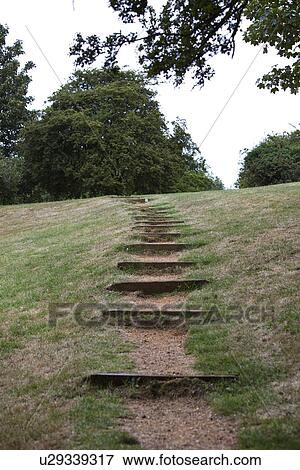 Path of stairs in British Park View Large Photo Image Stock Photo - Path of stairs in British Park. Fotosearch