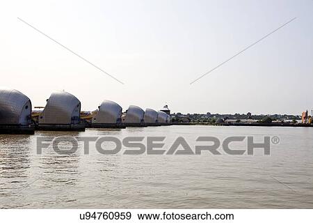 Side view of Thames Barrier at Sunrise View Large Photo Image Stock Photo - Side view of Thames Barrier at Sunrise. Fotosearch