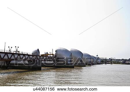 Side view of Thames Barrier at Sunrise View Large Photo Image Stock Photograph - Side view of Thames Barrier at Sunrise. Fotosearch