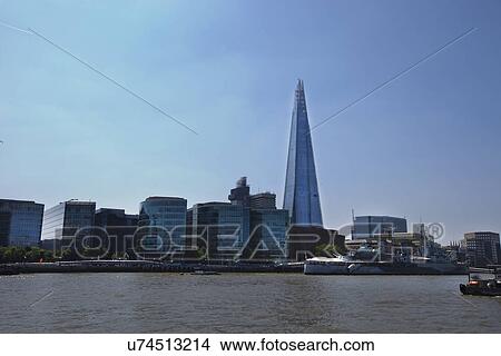 Picture - The Shard from the River Thames. Fotosearch