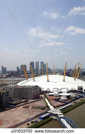 UK, England, London, 02 Arena and Canary Wharf Skyline View Large Photo Image Stock Image - UK, England, London, 02 Arena and Canary Wharf Skyline. Fotosearch