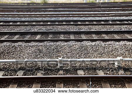 View of railway tracks View Large Photo Image Picture - View of railway tracks. Fotosearch