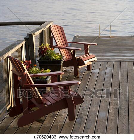 Adirondack chairs on a dock at the Lake of The Woods, Ontario, Canada View Large Photo Image Stock Image - Adirondack chairs on a dock at the Lake of The Woods, Ontario, Canada. Fotosearch