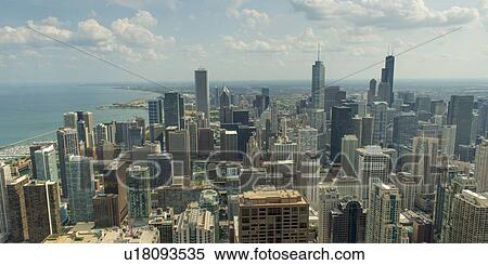 Aerial view of Chicago, Cook County, Illinois, USA View Large Photo Image Stock Photography - Aerial view of Chicago, Cook County, Illinois, USA. Fotosearch