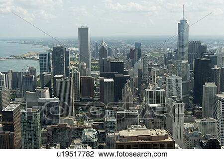 Aerial View of Skyscrapers in Chicago, Cook County, Illinois, USA View Large Photo Image Stock Image - Aerial View of Skyscrapers in Chicago, Cook County, Illinois, USA. Fotosearch