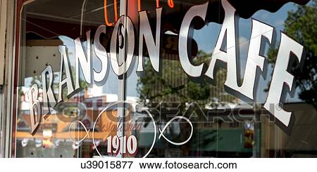 Stock Photo - Branson Cafe sign, Branson, Taney County, Missouri, USA. Fotosearch