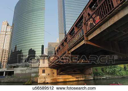 Bridge across Chicago River, Chicago, Cook County, Illinois, USA View Large Photo Image Stock Image - Bridge across Chicago River, Chicago, Cook County, Illinois, USA. Fotosearch