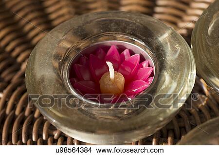 Picture - Close-up of a candle, Lake of The Woods, Keewatin, Ontario, Canada. Fotosearch