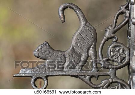 Stock Image - Close-up of metalwork, Lake of The Woods, Keewatin, Ontario, Canada. Fotosearch