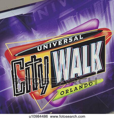 Close-up of the entrance sign of Universal CityWalk, Universal Studios, Orlando, Florida, USA View Large Photo Image Stock Photograph - Close-up of the entrance sign of Universal CityWalk, Universal Studios, Orlando, Florida, USA. Fotosearch