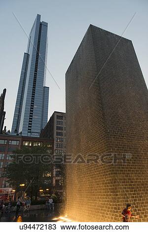 Crown Fountain, Millennium Park, E Monroe Street, Chicago, Cook County, Illinois, USA View Large Photo Image Stock Image - Crown Fountain, Millennium Park, E Monroe Street, Chicago, Cook County, Illinois, USA. Fotosearch