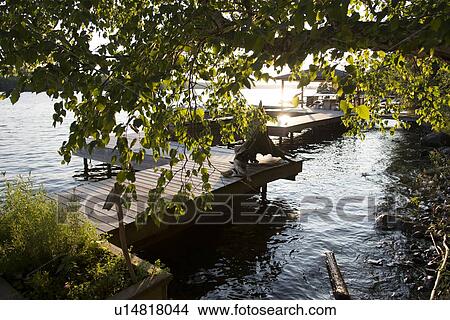 Dock at the lakeside, Lake of The Woods, Keewatin, Ontario, Canada View Large Photo Image Picture - Dock at the lakeside, Lake of The Woods, Keewatin, Ontario, Canada. Fotosearch